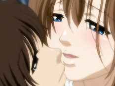 Парень занимается любовью с грудастой хентай девушкой в позе 69