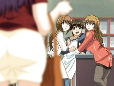 Парень занимается любовью с грудастой хентай девушкой в позе 69