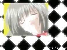 Связанной хентай девке всунули в анус фаллос и закапали воском