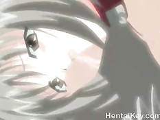 Связанной хентай девке всунули в анус фаллос и закапали воском