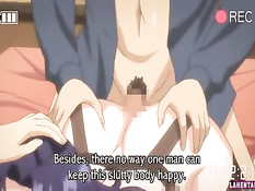 Ребята трахают во все дырки хентай малышку и дают отсосать члены