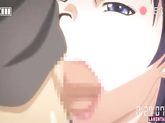 Ребята трахают во все дырки хентай малышку и дают отсосать члены