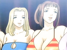 Горячие аниме девчонки трутся сиськами об член молодого человека