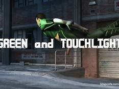 Супер герой в зелёном костюме на улице трахает рыжую девчонку