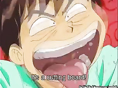 Малышка хентай с розовыми волосами отсосала и залезла на парня