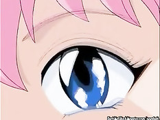 Малышка хентай с розовыми волосами отсосала и залезла на парня