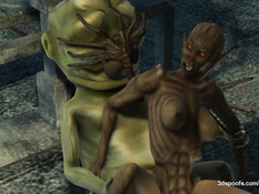 Инопланетянин в 3D клипе занимается сексом с девкой другой расы