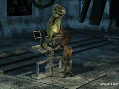 Инопланетянин в 3D клипе занимается сексом с девкой другой расы