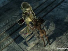 Инопланетянин в 3D клипе занимается сексом с девкой другой расы