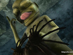 Инопланетянин в 3D клипе занимается сексом с девкой другой расы