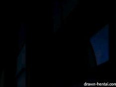 Хентай девчонка ночью делает минет и дрочит член большой грудью