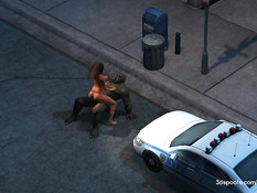 Здоровый тролль оттрахал на полицейской машине грудастую девку