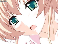 Сисястая аниме медсестра облизывает член и садится на него сверху