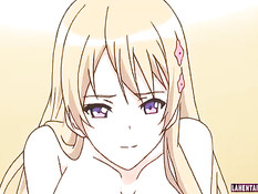 Подрочил большими сиськами аниме блондинки и насадил её на член