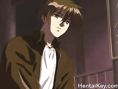 Парень оттрахал связанную хентай девку морковью и дал отсосать