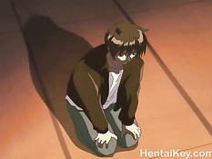 Парень оттрахал связанную хентай девку морковью и дал отсосать