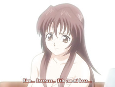 После горячих поцелуев хентай девушка трахается с парнем раком