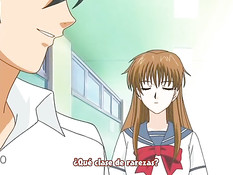 После горячих поцелуев хентай девушка трахается с парнем раком