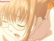 Паренёк ласкает большие сиськи аниме девушки и лижет в позе 69