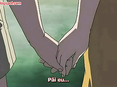 Паренёк ласкает большие сиськи аниме девушки и лижет в позе 69