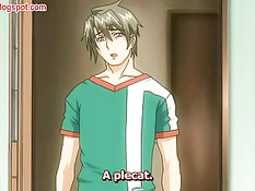 Паренёк ласкает большие сиськи аниме девушки и лижет в позе 69