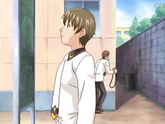 Две сисястые хентай девушки проводят с парнем секс эксперименты