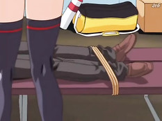 Две сисястые хентай девушки проводят с парнем секс эксперименты