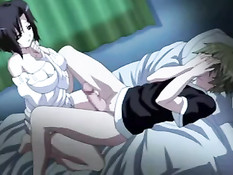 Хентай девочка в ванной подрочила парню член большими сиськами