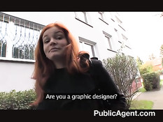 Снял на улице рыжую девку и оттрахал раком во влагалище и анус