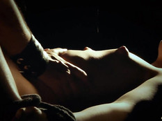 Мужчина возбудил привязанную сучку вибратором и оттрахал раком