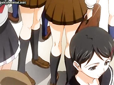 Хентай девушка подверглась сексуальному насилию в вагоне поезда