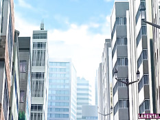 Рыжая хентай девочка в разных местах занимается сексом с парнем