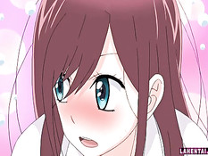 Рыжая хентай девочка в разных местах занимается сексом с парнем