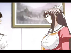 Хентай учительница с огромной грудью ебалась с парнем в бассейне