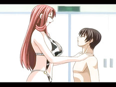 Хентай учительница с огромной грудью ебалась с парнем в бассейне