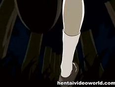 Аниме лесбиянка в маске раком оттрахала девку чёрным страпоном