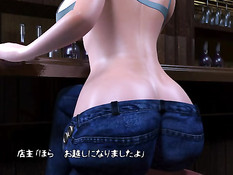 Синий монстр в баре жёстко отпердолил сисястую аниме девчонку