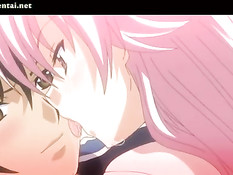 Сладкая аниме девочка с большой грудью ебалась в позе наездницы