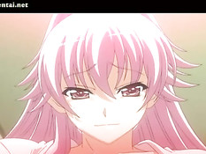 Сладкая аниме девочка с большой грудью ебалась в позе наездницы