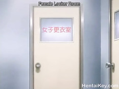 Две хентай девки занимались лесбийским сексом и ебались с парнем