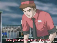 Две хентай девки занимались лесбийским сексом и ебались с парнем