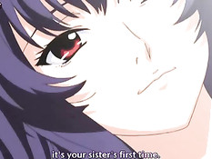 Сисястая хентай девушка с голубыми волосами очень хочет ебаться