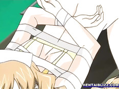 Молодую хентай медсестру связали и оттрахали большой компанией