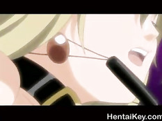 Закованные в цепи хентай лесбиянки занимаются сексом на корабле