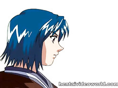 Хентай лесбиянка в маске трахает страпоном грудастую любовницу