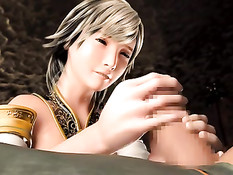 3D девушка отсасывает здоровый член и получает его в свою дырку