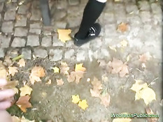 Развёл юную шлюху на минет и оттрахал в парке не снимая трусиков