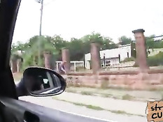 Вывез на машине за город красивую девушку и оттрахал на природе