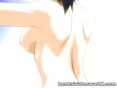 Рыжая хентай милашка показывает свои прелести и ебётся с парнем