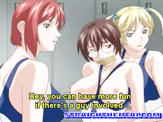 Хентай сучки в раздевалке связали девку и дали парню её трахнуть